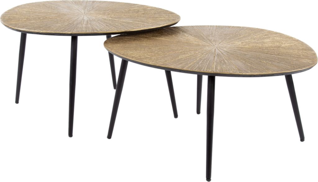 KAWOLA Couchtisch TIBALI Set 2-tlg. Metall bronze oval