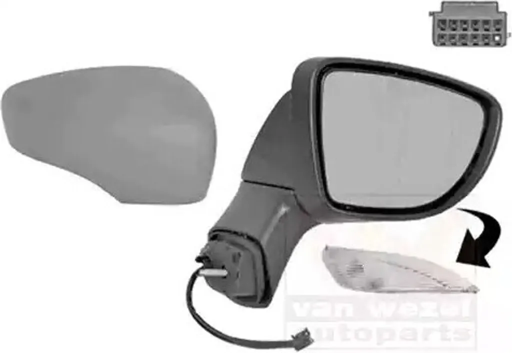 Rétroviseur droit VAN WEZEL 4386818 chauffant pour Captur J5 H5