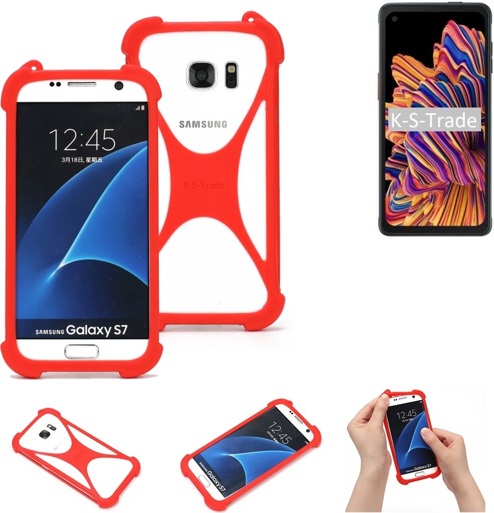 K-S-Trade Handy-Hülle kompatibel mit Samsung Galaxy XCover Pro Schutz-Hülle Bumper Silikon Schutz Hülle Cover Case Silikoncase Silikonbumper TPU