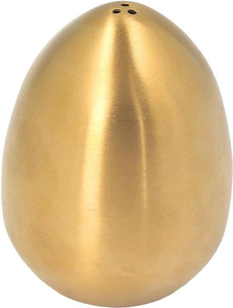 Edelstahlzuckerstreuer für Cappuccino, eivormig, goldfarben