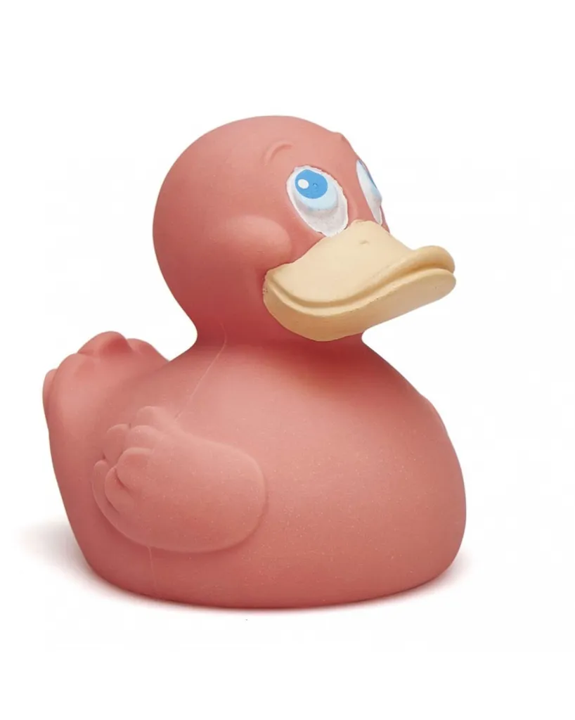 Jouet de dentition canard rose Lanco en caoutchouc 100% écologique
