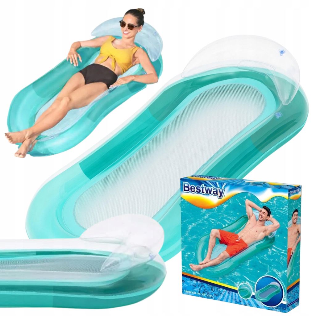 Bestway Aufblasbare Luftmatratze mit Netz – Schwimmende Hängematte & Strandliege – Wasserhängematte für Pool, See & Meer – Sommer Entspannung