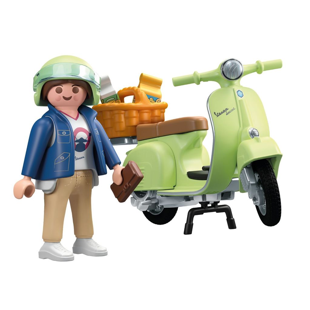 Playmobil Vespa 150 Sprint Veloce 1969 – Vert Clair – 20 Pièces – Dès 5 Ans – Figurine Et Accessoires Inclus