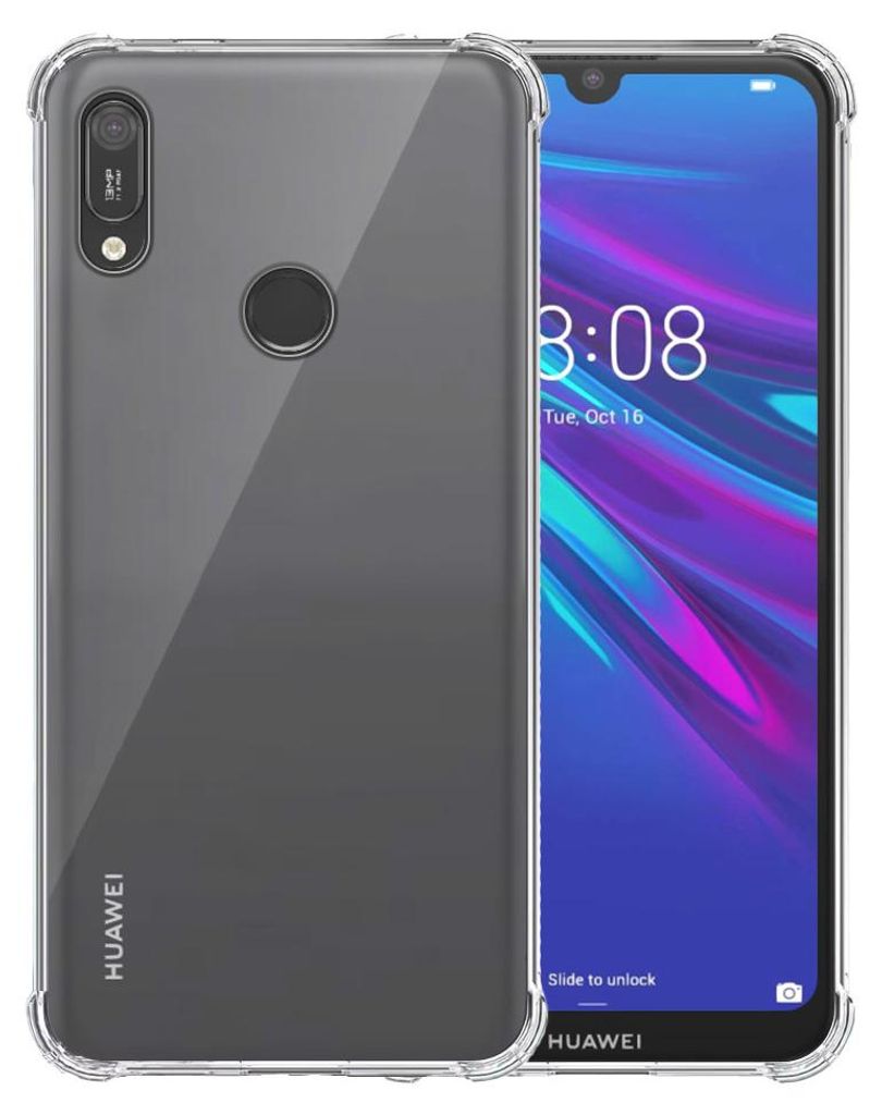 Smartphonica Telefon Fall geeignet für Huawei Y6 2019 - Y6s 2019 Transparent Stoßfest - Stoßfest TPU SIlicone Backcover Case mit Bumper Transparent
