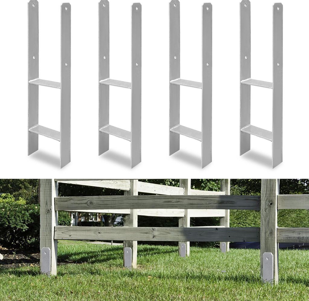 Izrielar Pfostenanker für den Außenbereich – extra robust, witterungsbeständig und ideal für Holzpfosten im Garten - 141mm 4x