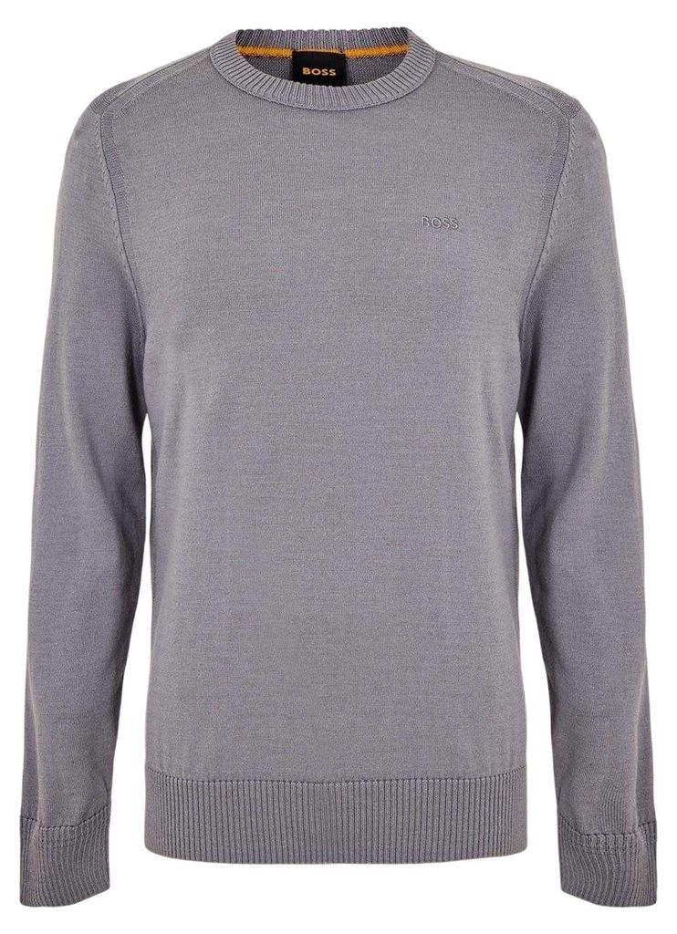 Boss - Pullover Top für Herren, Rundhalsausschnitt, gerippt GT18500 (XL) (Grau)