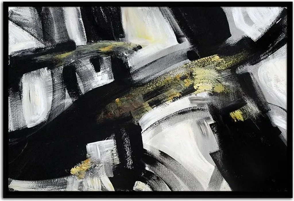 Tableau Moderne Peint à la Main : Couleurs Vives et Cadre Artisanal Chic