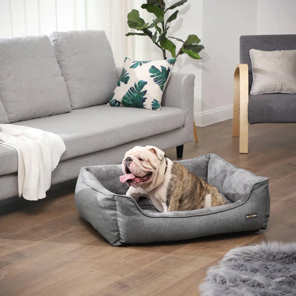 Lit pour chien lavable 90 cm gris : fini les mauvaises odeurs et poils