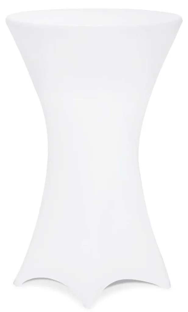Nappe blanche 80 cm polyester mélangé infroissable pour table basse - 2