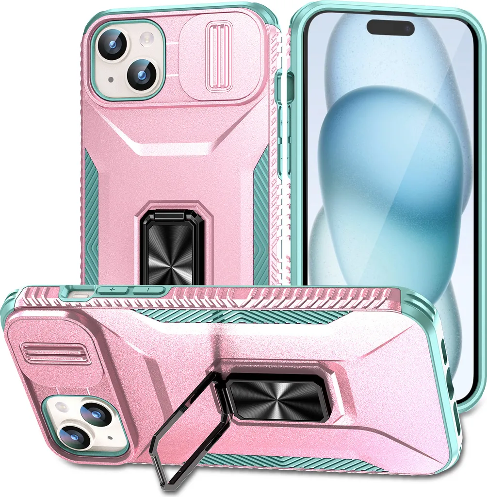 Custodia iPhone 15 Rosa Shockproof: Protezione Totale con Anello