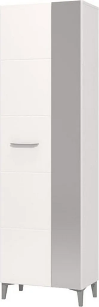 Vestiaire d'entrée blanc Lomazzo avec penderie et rangement bicolore