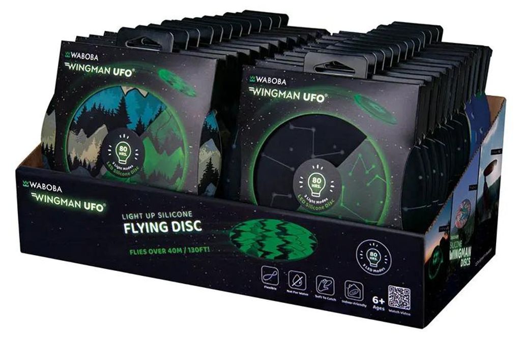 Waboba Frisbee UFO con luce LED - 6 pollici - Giocattolo Immagine del prodotto 