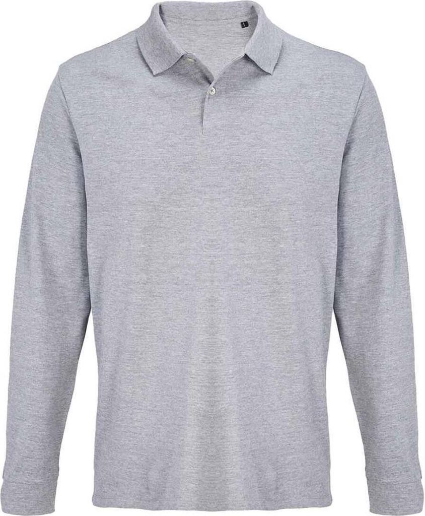 SOLS - "Pacific" Poloshirt für Herren/Damen Uni Langärmlig PC7689 (L) (Grau meliert)