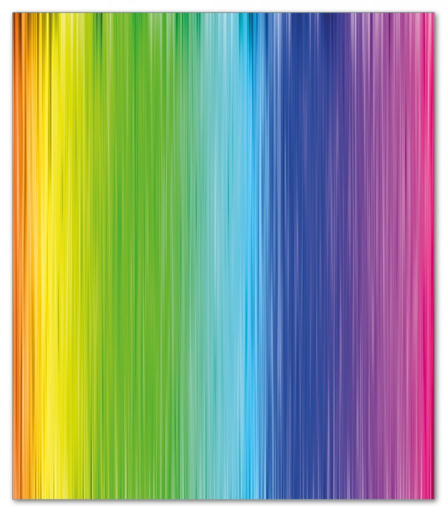 Wallario Herdabdeckplatte aus Glas, Größe 52 x 60 cm 1-teilig, Motiv Regenbogenmuster - Farben rot, gelb, grün, blau, pink und rot