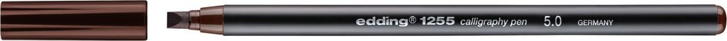 edding 1255 Kalligrafiestift - dunkelbraun - 1 Stift - Kalligrafiespitze 5 mm - Fasermaler für Papier, Holz, Terrakotta, Leinwand - für Anfänger...