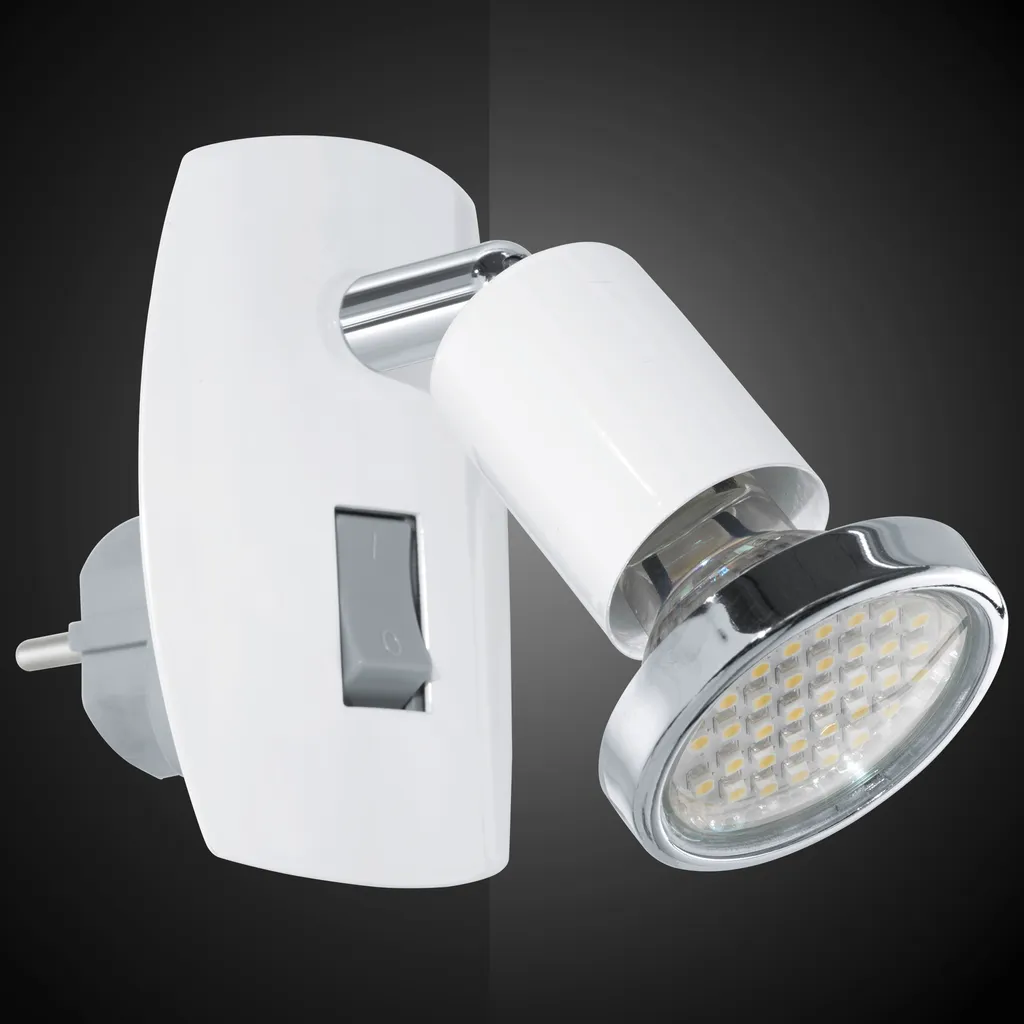 Lampe à prise LED compacte blanche - Éclairage 4 LED basse consommation