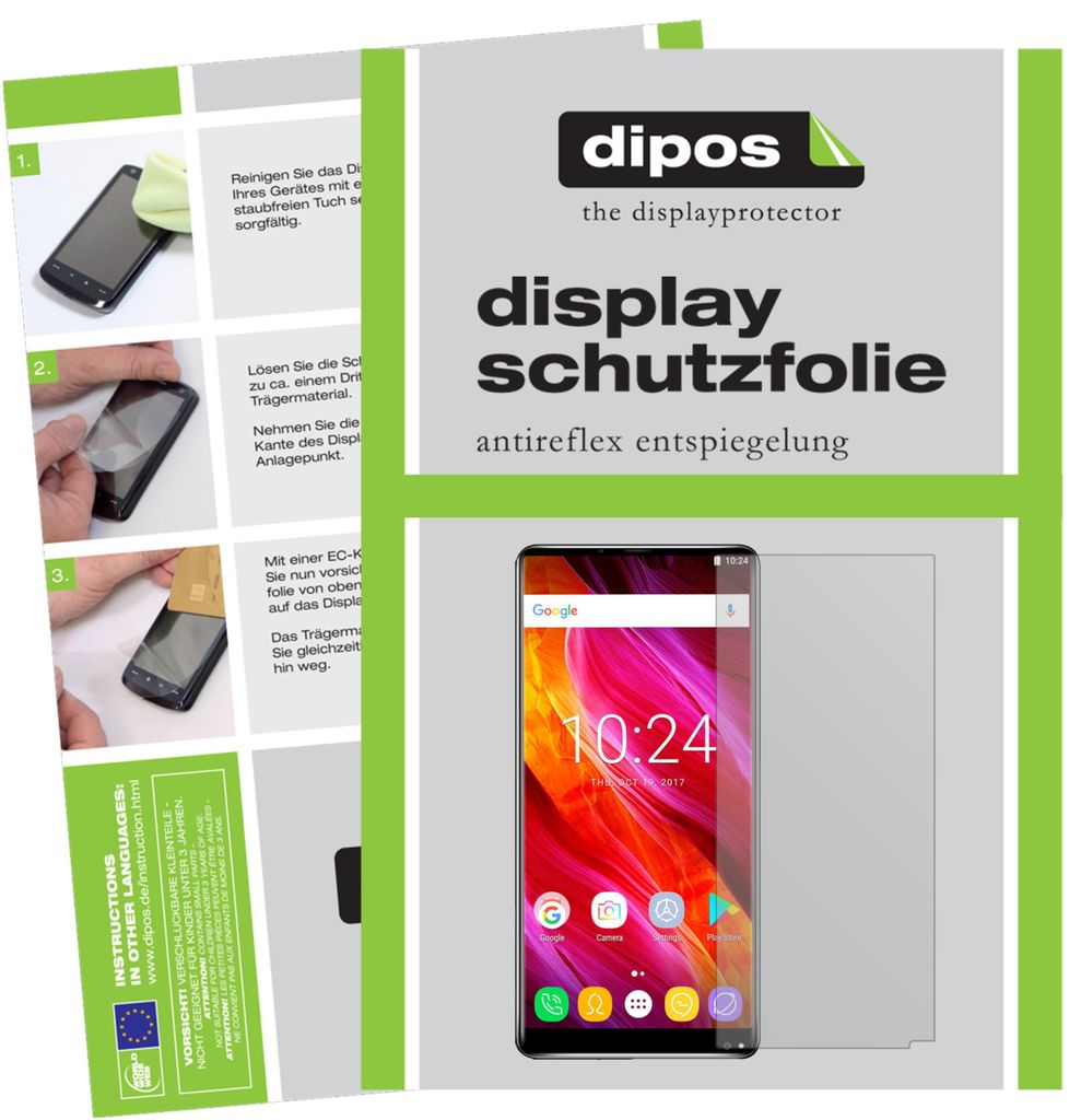 2x Schutzfolie für Oukitel Mix 2 matt Displayschutzfolie Folie Display Schutz