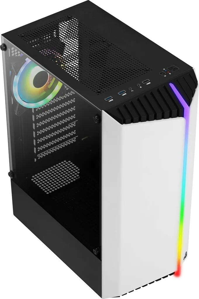 Tour PC Gaming Aerocool Bionic Blanc : Idéal pour Setup Streamer RGB - 5