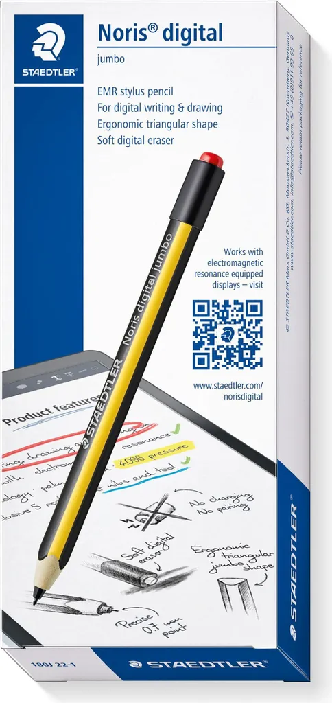 STAEDTLER Noris digital jumbo 180J 22 Stylus EMR avec gomme douce