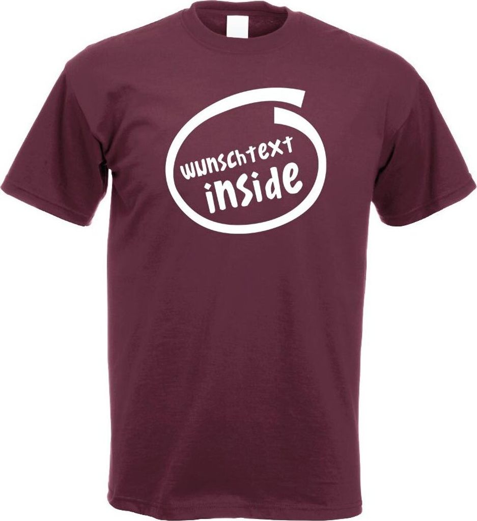 Kiwistar - T-Shirt - Burgund - Wunschtext Inside Motiv Bedruckt Funshirt Design Print - mit Motiv Bedruckt - Funshirt Design - Sport - Freizeit - H...