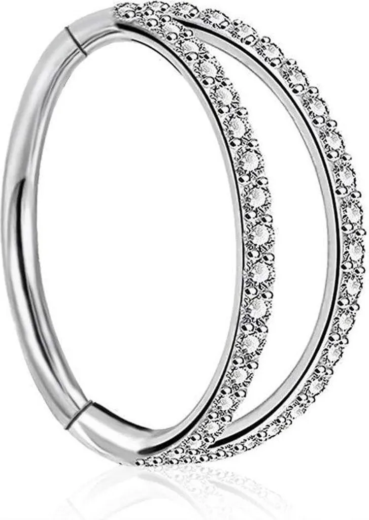 Double anneau de nez brique noire 8mm anti-irritation style garanti
