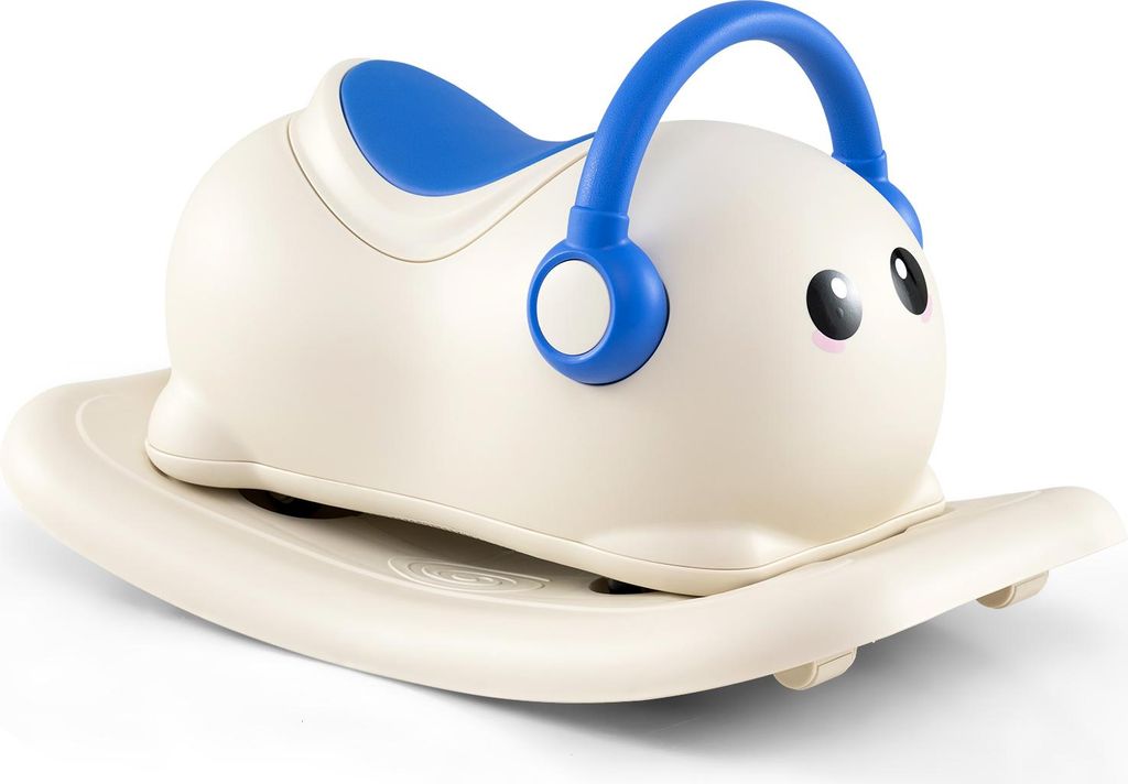 COSTWAY Schaukelpferd, Schaukelpferdmit Rollen, verstecktem Stauraum & Abnehmbarer Balancierplatte, Schaukeltier, 3 in 1 Rutschauto für Kinder 1+