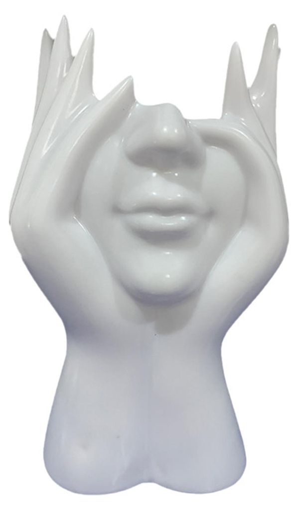 Make-up-Pinselhalter in Gesichtsform, weiblicher Kopf, halber Körper, Aufbewahrungsbecher für Kosmetikutensilien, abstrakte Kunst, Schreibtisch-S...