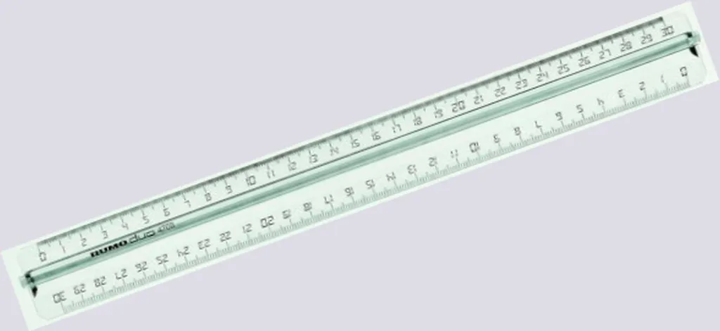 Règle 30 cm transparente à poignée, plastique rigide, pack de 15