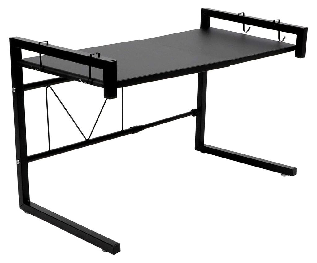 Mikrowellenregal, Toasterregal, erweiterbarer platzsparender Organizer mit 4 Haken für die Küche