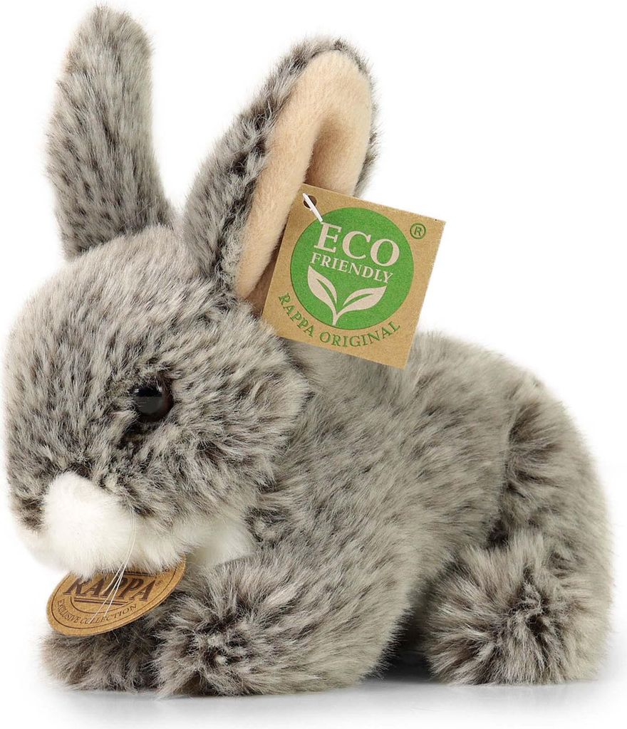 RAPPA Coniglio di peluche grigio scuro sdraiato 17 cm Immagine del prodotto 