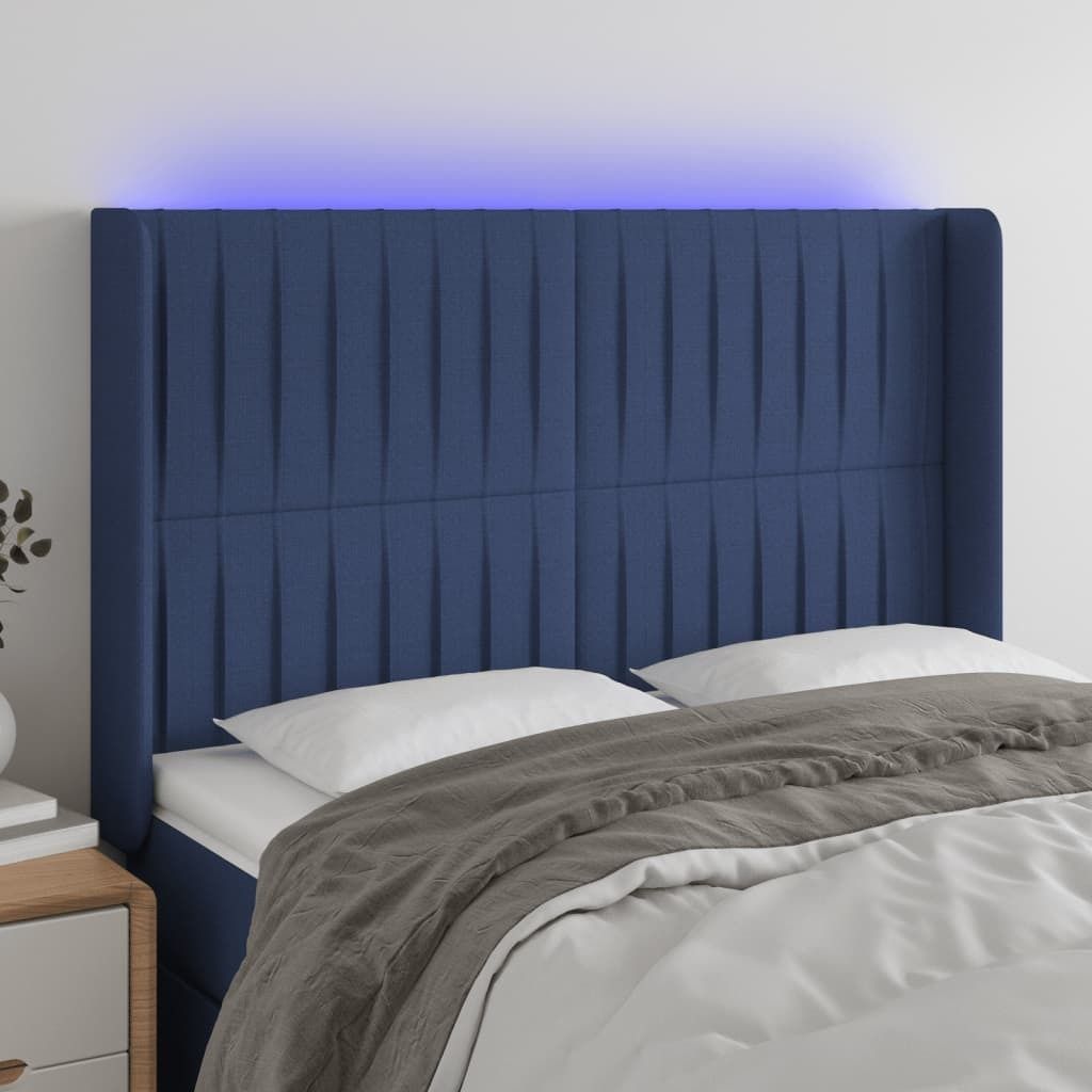 Maison Exclusive - LED Kopfteil Blau 147x16x118/128 cm Stoff
