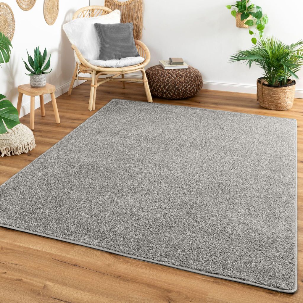 Steffensmeier Kurzflor Teppich Cambridge, Wohnzimmer, Schlafzimmer, in Grau, Größe: 160x230 cm
