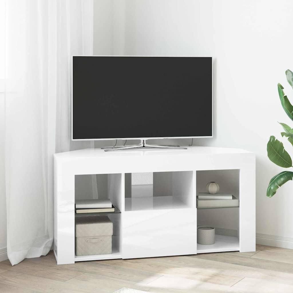Maison Exclusive - Eck-LED-TV-Schrank Wandmontiert Hochglanz Weiß 100 x 40 x 50 cm