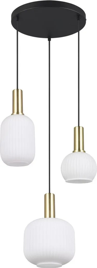 Grande suspension de salle à manger DIVA style moderne noir et doré