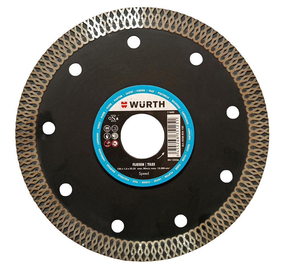 WÜRTH Diamanttrennscheibe Speed Ceramic 125 x 1,5 mm – Produktbild 