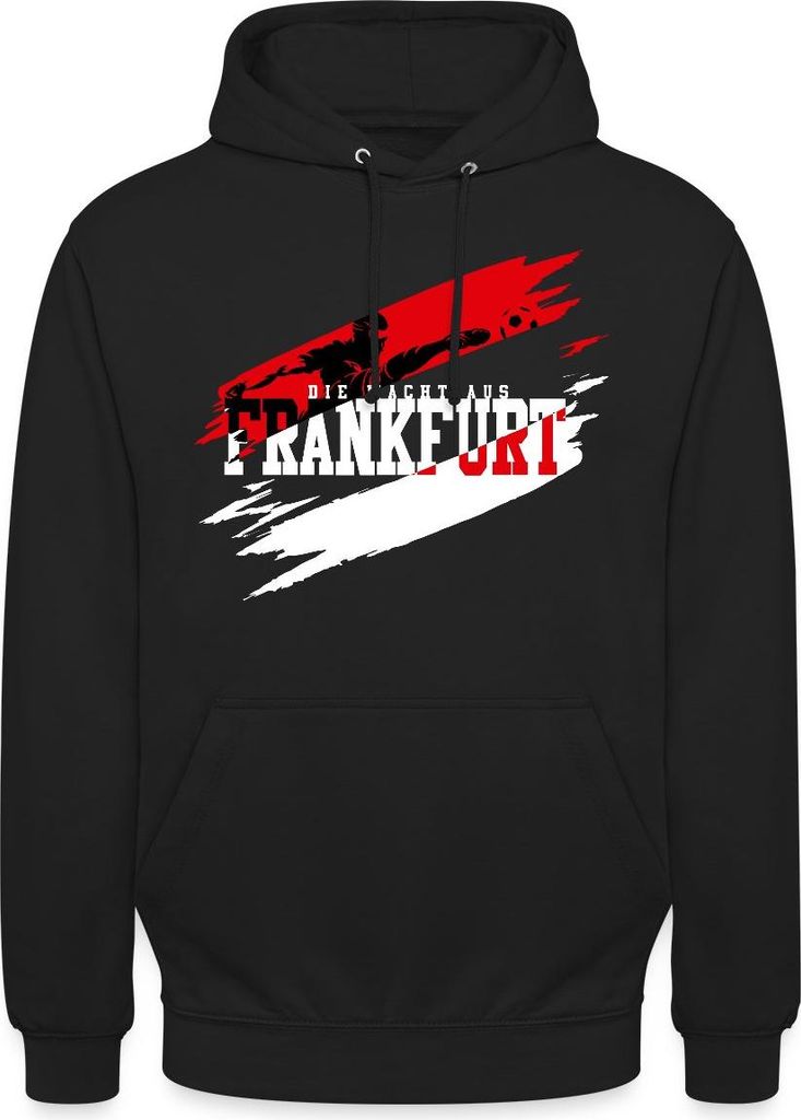 Spreadshirt Die Macht Aus Frankfurt Fußball Fan Uni Hoodie, 3XL, Schwarz