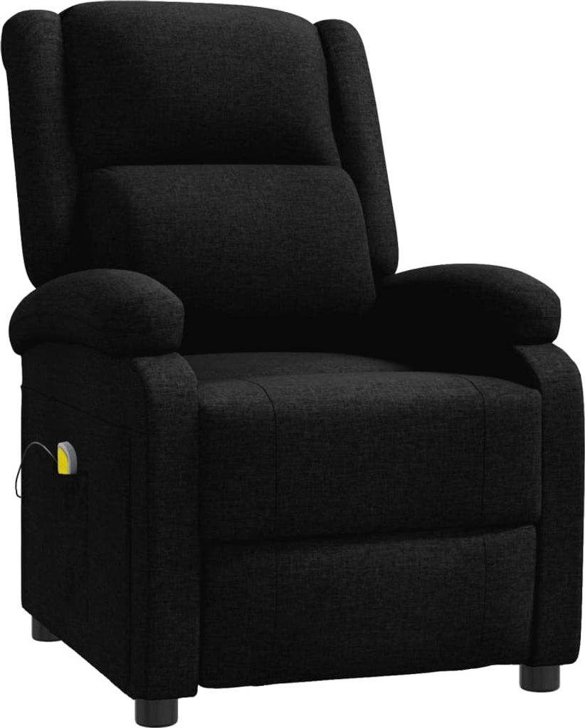 Ohrensessel mit Massagefunktion Schwarz Stoff