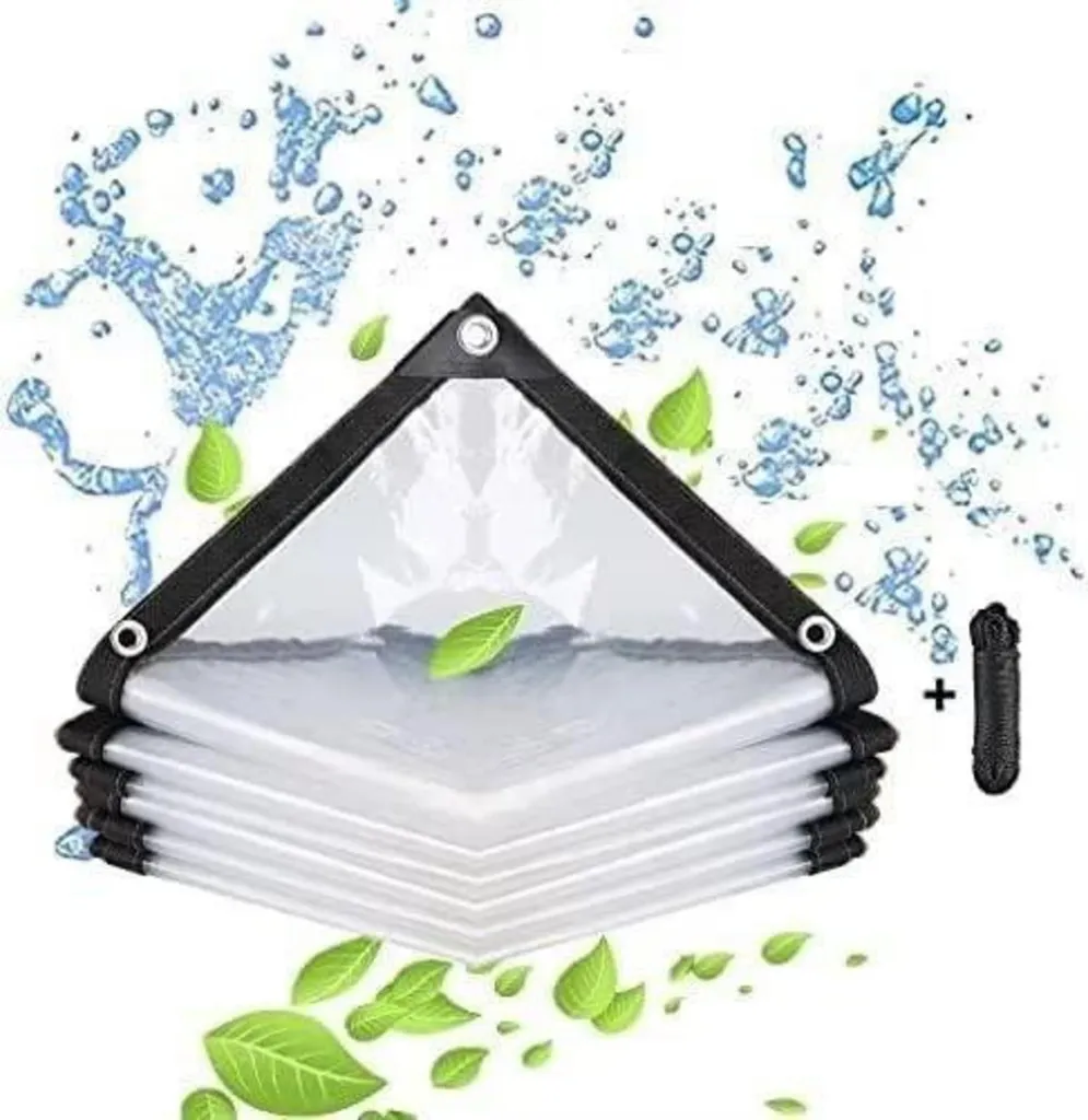 Bâche transparente 2x3m contre la pluie et poussière pour mobilier