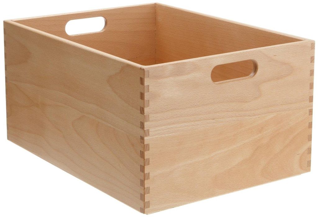 Zeller Caisse tout usage, hêtre laqué, 40 x 30 x 21 cm, Image du produit 
