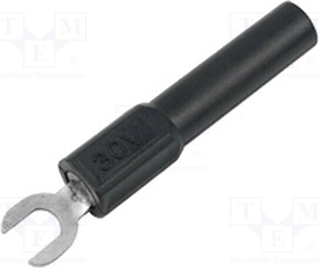 2x Adapter 4mm Bananenbuchse,Gabelstecker 60VDC schwarz Gabelstecker 36A