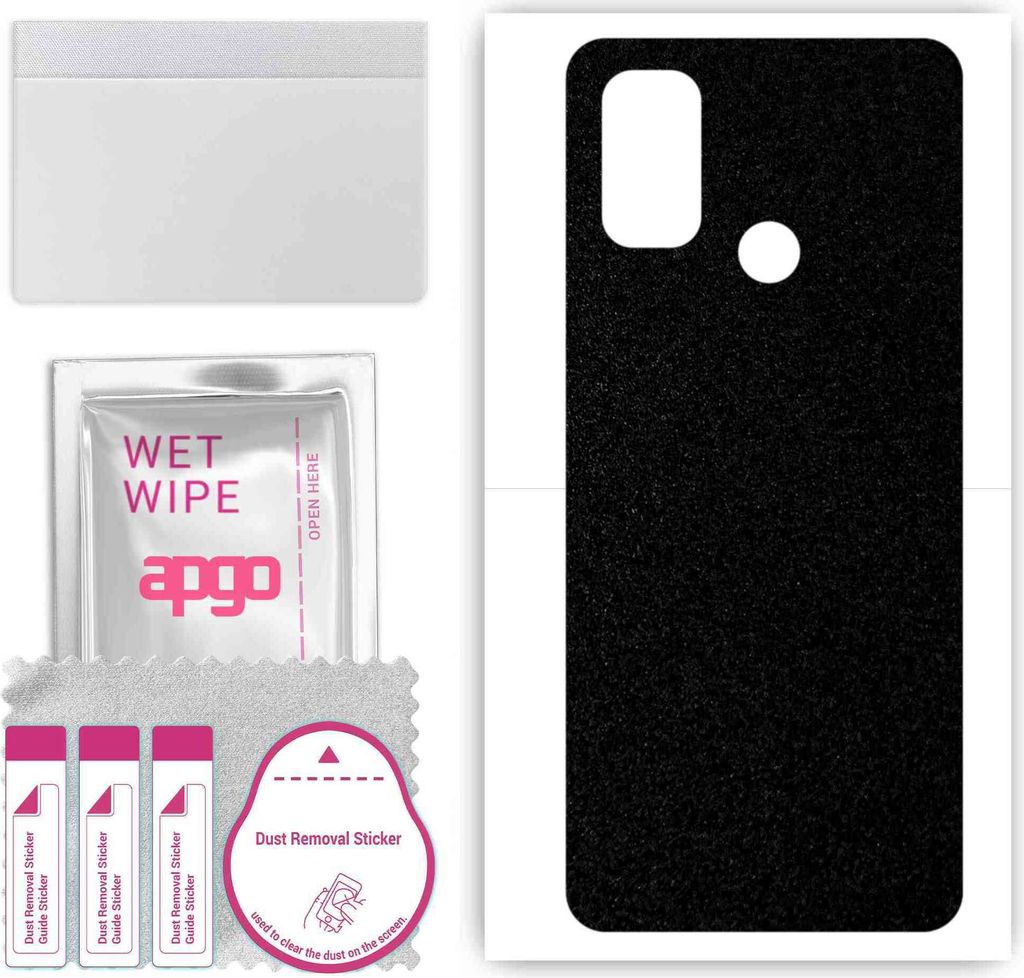 apgo Rückseite Schutzfolie, Skin, kompatibel mit Oppo A53s, Hinten Displayschutzfolie aus Vinylfolie, kratzfest, einfache Montage - Mattschwarz