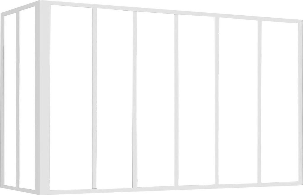 Pulverbeschichtete Aluminium-Eckwand - L.180 x T.60 x H.130 cm - Weiß - BAYVIEW