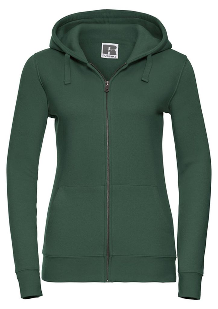 Russell - "Authentic" Hoodie mit durchgehendem Reißverschluss für Damen FK3272 (L) (Flaschengrün)