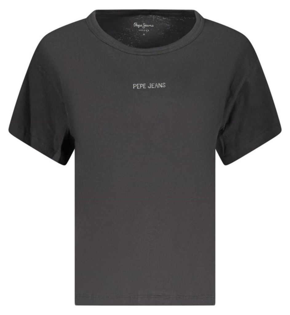 Damen Kurzarm T-Shirt Schwarz mit Strass - Nachhaltige Baumwolle