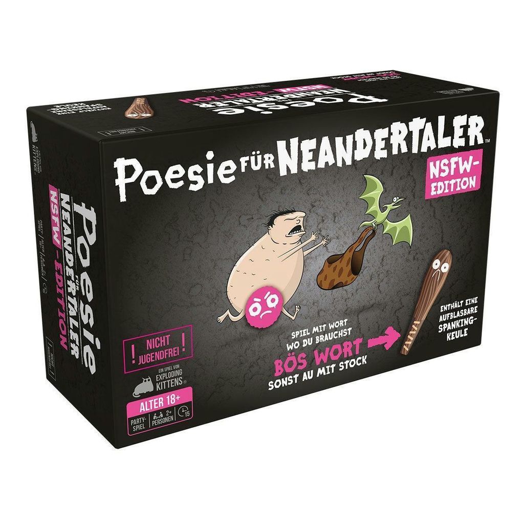 Exploding Kittens, Poesie für Neandertaler NSFW-Edition, Partyspiel, Kartenspiel, 2+ Spieler, Ab 18+ Jahren, 15 Minuten, Deutsch