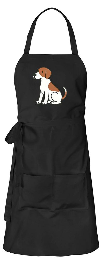 Huuraa Schürze Pointer Comic Pointy Schwarz mit Taschen Baumwolle Kochschürze Geschenkidee