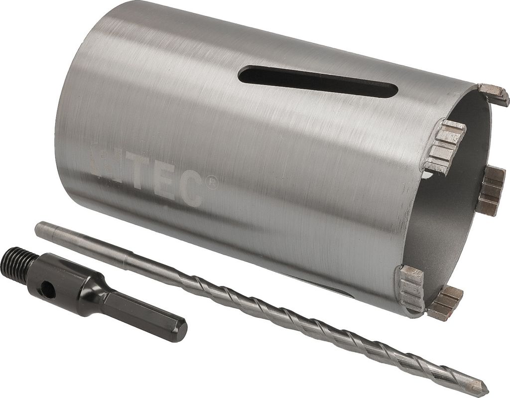 Diamantbohrkrone Laser Turbo - 112 mm / 6-kant kurz (100 mm) inkl. 1x Austreibkeil / mit