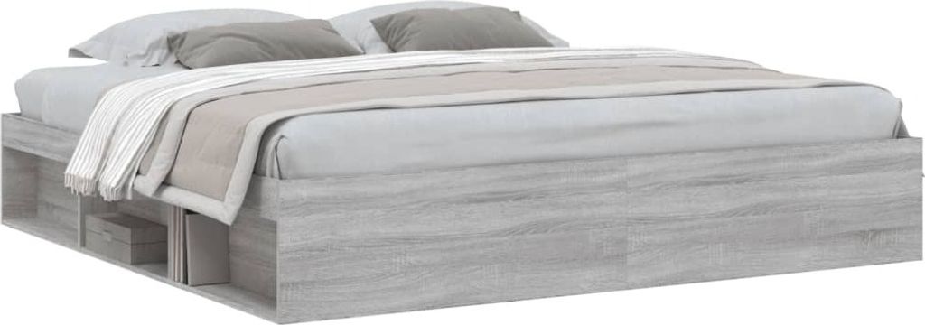 "2026 Aktion"Bettgestell - CLORIS - Doppelbett - Robust und langlebig - Grau Sonoma 200x200 cm - Einfache Montage - - DEMöbel2647113