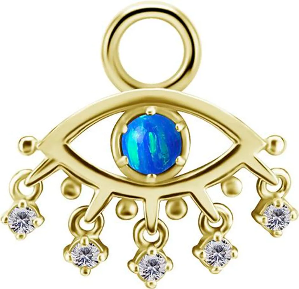 Charm Œil Bleu Zircone en Or CoCr NF - Finition Brillante sans Nickel