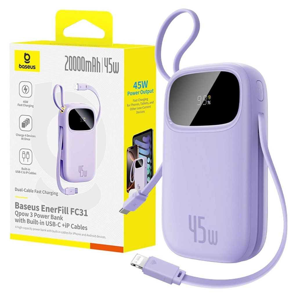 Baseus EnerFill Powerbank 20000mAh 45W USB-C Lightning Produktbild 